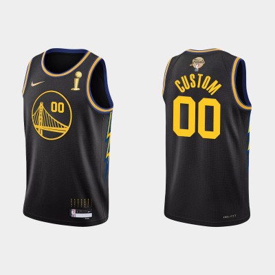 Golden State Warriors Custom Men's Nike Black 2021 22 NBA Finals Champions Swingman Jersey